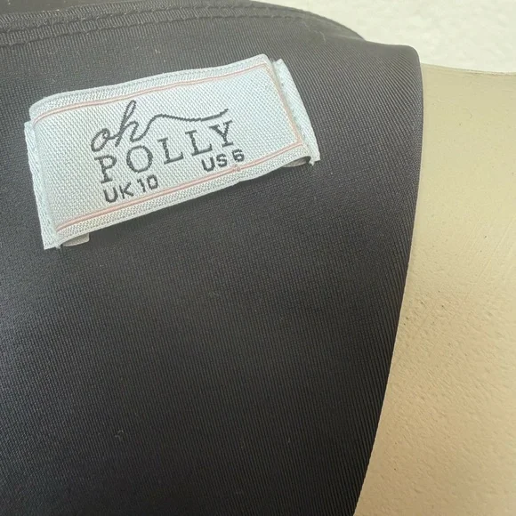 OH POLLY Black Cut Out Maxi Dress US 6 Sexy Bodycon Long Sleeve Evening Party - Picture 8 of 10